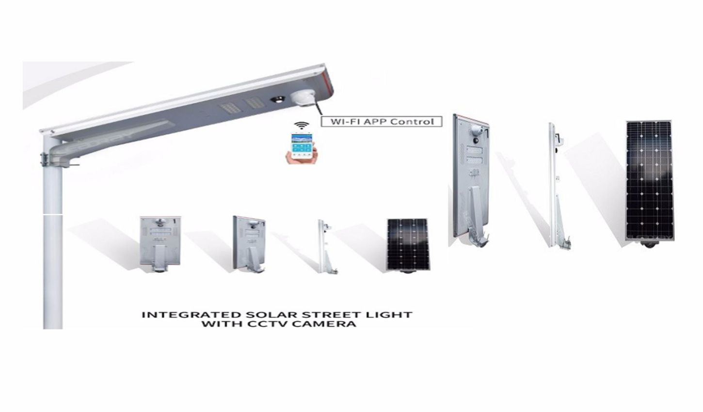 30W Integrated All-In-One Solar Streetlight With CCTV Camera